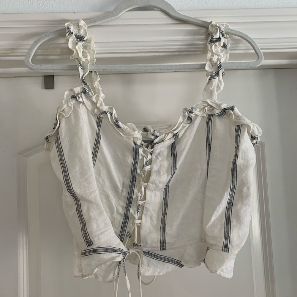 Reformation Crop Tie Top Sz. L